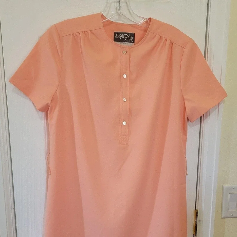 Vintage Edith Flagg California Peach‎ Dress Jacket Set Belt Size 10 AS IS